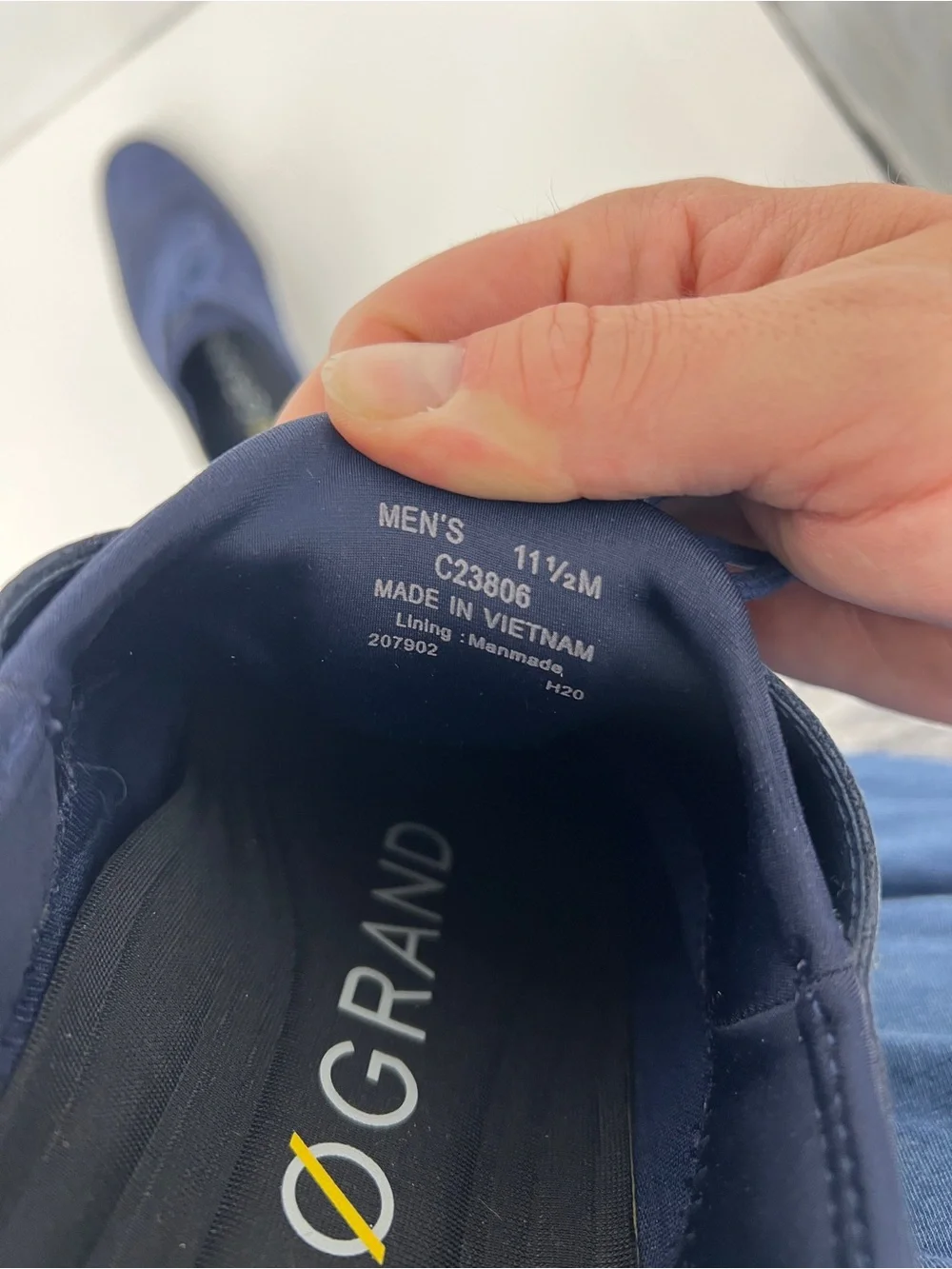 Cole Haan zero grand Navy Suede Perforated Lace-Up Oxfords